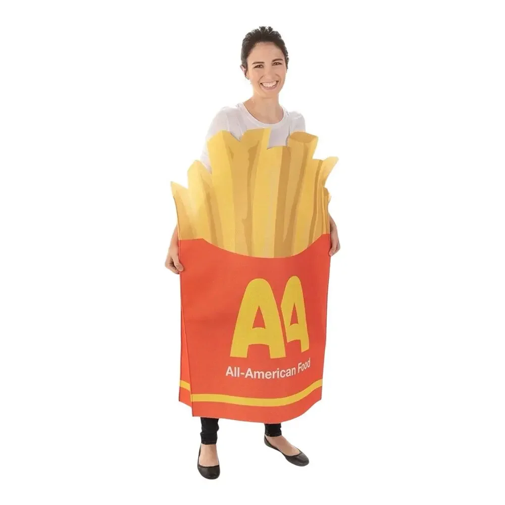 American French Fries HautLook Halloween Costume OS Adult Red New - Picture 1 of 6